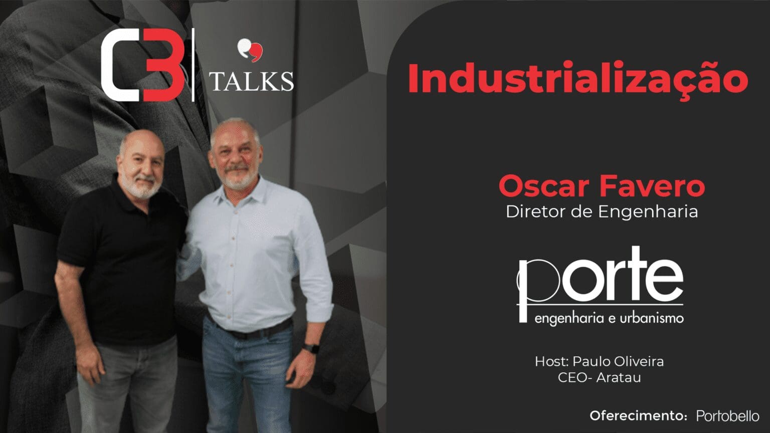 Imagem de homens abraçados em uma sala de estar criada com realidade virtual para gravação do C3 Talks