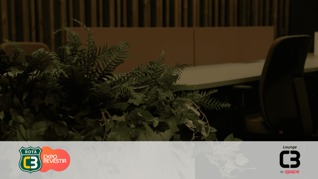 Na composição geral foi possível observar também elementos de paisagismo, uma forma de trazer leveza e relaxamento ao espaço corporativo.