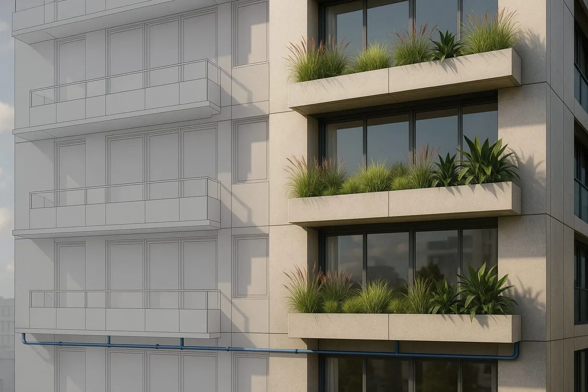 Floreira de Fachada: o Paisagismo Técnico que Conecta Arquitetura e Engenharia