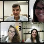 Tela de videoconferência com nove participantes sorrindo, durante a reunião virtual do 4° Comitê Executivo do C3 – O Clube da Construção Civil, realizada em 9 de dezembro.