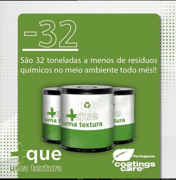 Três latas de Biotex destacam redução de 32 toneladas mensais de resíduos químicos no meio ambiente.